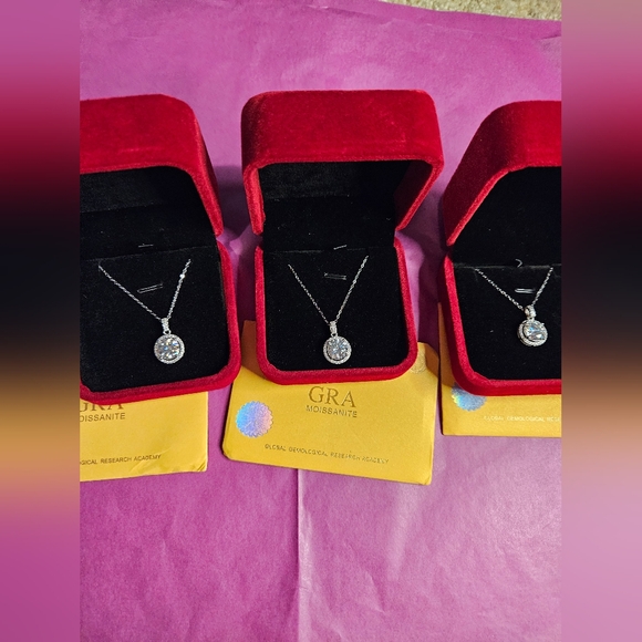 Wholesale Lot 3x 3ct Moissanite Necklaces 925 - Picture 3 of 6